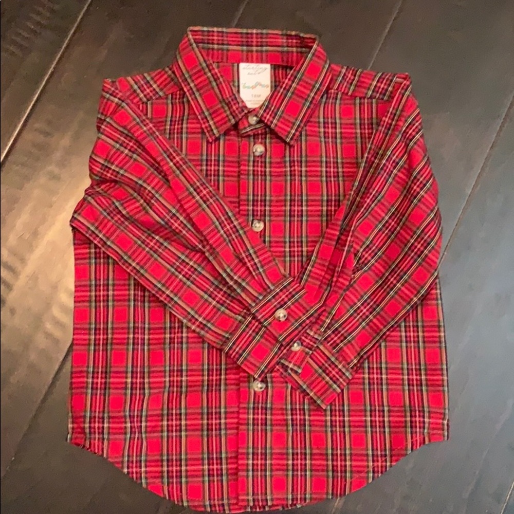 Red plaid dress shirt